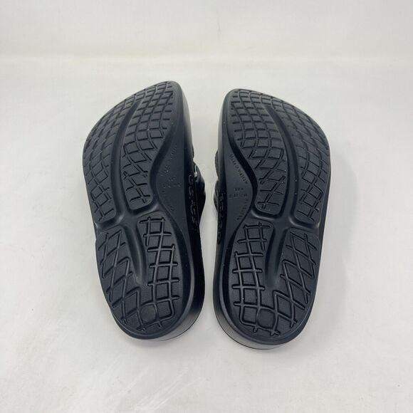 Oofos Oolala Recovery Thong Black Shiny Flip Flop Slipper Sandals Women's Size 9 - Picture 8 of 11